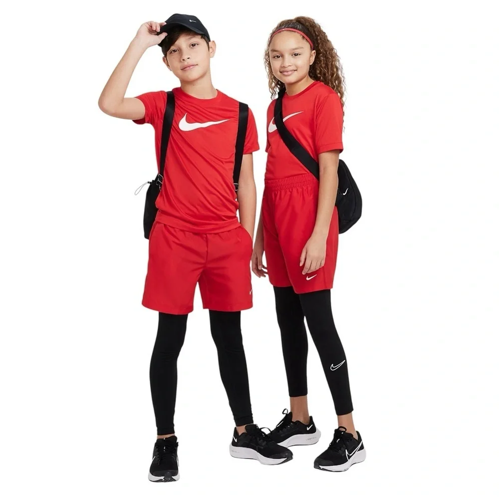 4/$25 Nike Multi Dri-FIT Training Athletic Shorts Unisex Kids Small Red Sports